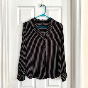 Who What Wear Stripe Blouse long sleeve button up
